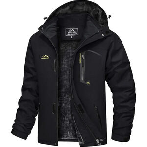 Men's Waterproof Fleece Lined Winter  Coats Windproof Warm Snow Ski Jacket